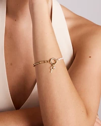 3-3.5mm Cultured Freshwater Pearl Open Chain Bracelet in 10kt Yellow Gold