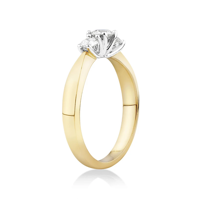 Engagement Ring with 1/2 Carat TW of Diamonds in 10kt Yellow/White Gold