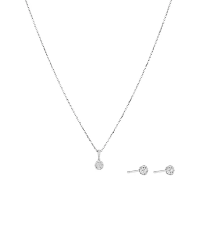 0.27 Carat TW Round Shape Laboratory-Grown Diamond Multistone Pendant & Stud Earrings Box Set in Sterling Silver