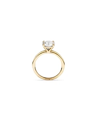 Bague de fiançailles solitaire ronde en diamant brillant de laboratoire TW de 2 carats en or jaune 14 carats