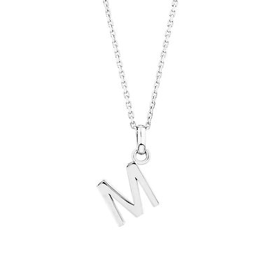 "M" Initial Pendant in Sterling Silver