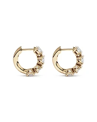 Boucles d’oreilles Huggie ovales en diamant cultivées en laboratoire de 2,00 carats en or jaune 10 carats
