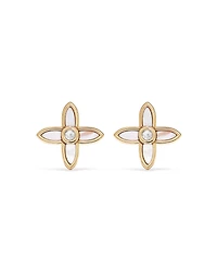 Mother of Pearl Flower Pendant and Stud Earrings Set in 18kt Gold Vermeil