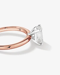Bague de fiançailles solitaire en diamant cultivé en laboratoire TW taille émeraude de 1,25 carat en or rose et blanc 14 carats