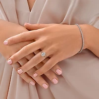 0.90 Carat TW Laboratory-Grown Diamond Tennis Bracelet 10kt Yellow Gold