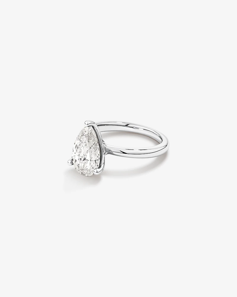 3.00 Carat TW Pear Cut Laboratory-Grown Diamond Solitaire Engagement Ring in Platinum