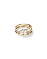 0.43 Carat TW Round Brilliant and Marquise Cut Laboratory-Grown Diamond Bypass Ring 10kt Yellow Gold