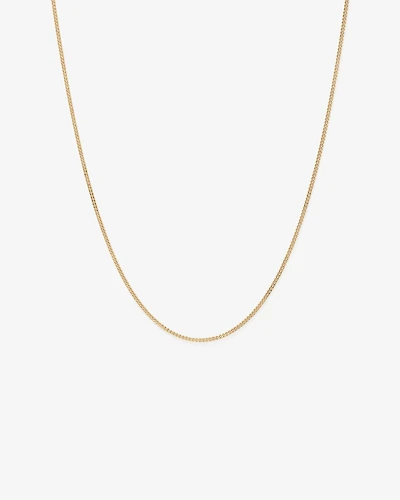 65cm (17") 2.1mm Width Solid Diamond Cut Curb Chain in 10kt Yellow Gold