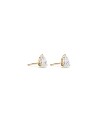 1.00 Carat TW Pear Cut Laboratory-Grown Diamond Solitaire Stud Earrings in 10kt Yellow Gold