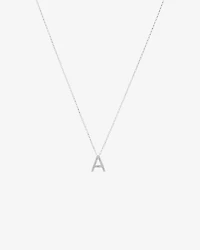 Collier à initiale « A » en or blanc 10 K avec diamants totalisant 0,10 ct