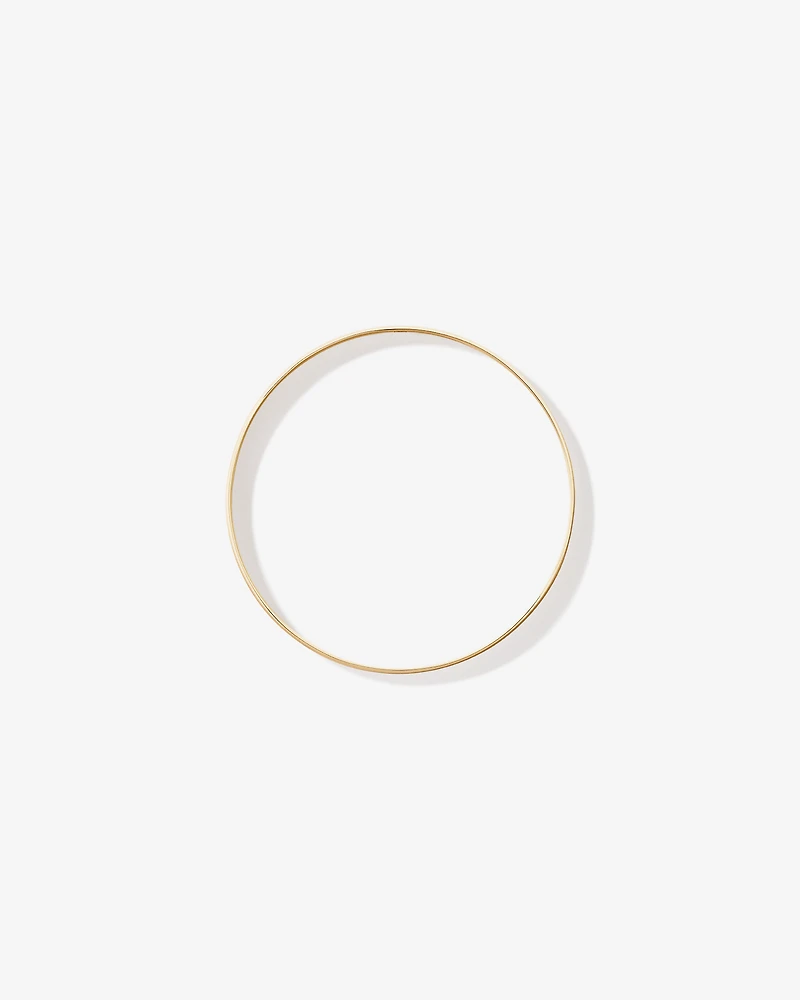 65mm (2.5") 7.3mm Width Solid Round Bangle in 10kt Yellow Gold