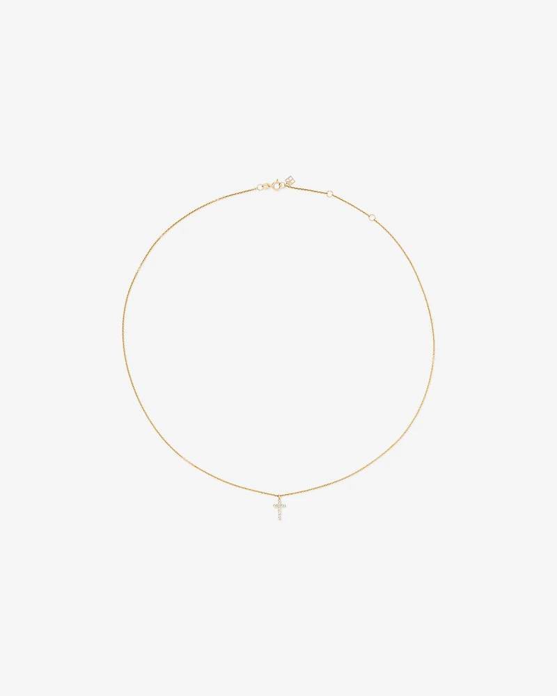 Cross Necklace and Earring Set in 18kt Vermeil with Cubic Zirconia