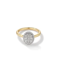 0.50 Carat TW Oval Shaped Diamond Cluster Ring in 14kt Yellow & White Gold