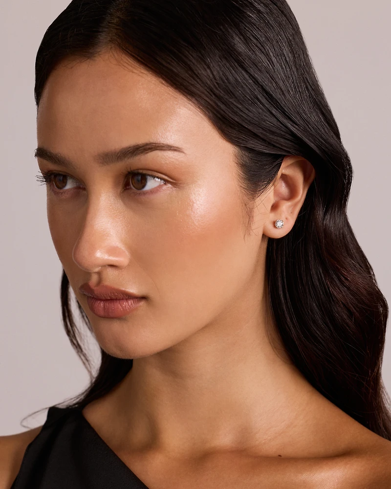 1.00 Carat TW Diamond Solitaire Stud Earrings in 18kt Yellow Gold