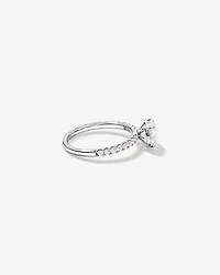 1.81 Carat TW Round Brilliant Lab-Grown Diamond Side Accent Engagement Ring 14kt White Gold