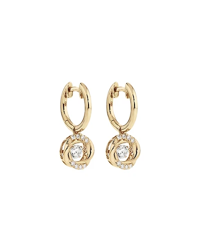 Boucles d’oreilles Lume Lab Swirl Huggie avec 0,60 carat TW de diamants cultivés en laboratoire en or jaune 10 kt