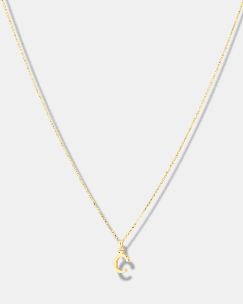 C Initial Pendant in 10kt Yellow Gold