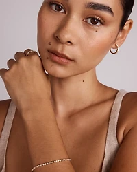 1.00 Carat TW Laboratory-Grown Diamond Hoop Huggie Earrings in 10kt Yellow Gold