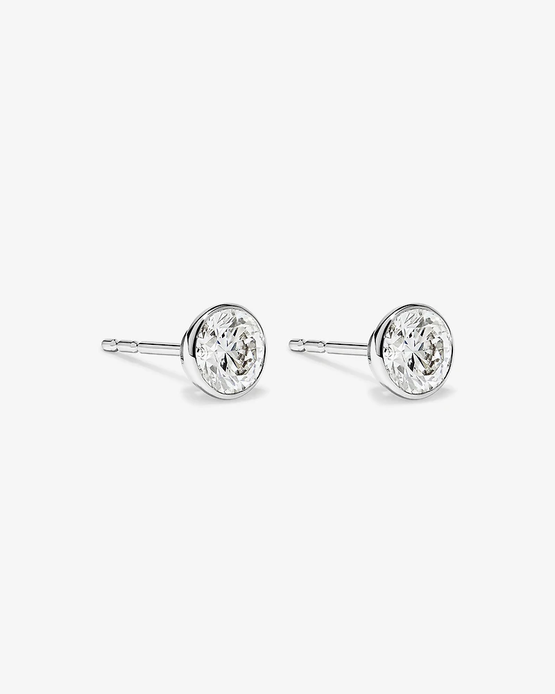 1.00TW Lab Diamond Seemless Stud Earrings in 10kt Gold