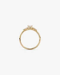 0.20 Carat TW Emerald Cut and Round Brilliant Laboratory-Grown Diamond Promise Ring 10kt Gold