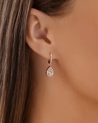 Sir Michael Hill Designer Drop Earrings with Morganite & 0.38 Carat TW of Diamonds in 10kt Rose Gold