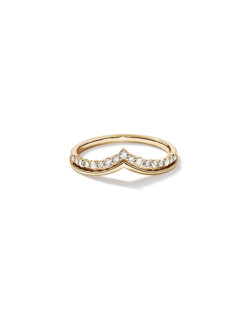 0.18 Carat TW Diamond Chevron Wedding Ring in 14kt Yellow Gold