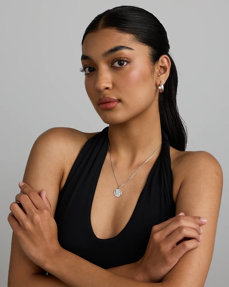 Pendentif rond Saint Christophe en argent sterling