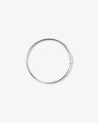 Cubic Zirconia Eternity Oval Bangle in Sterling Silver