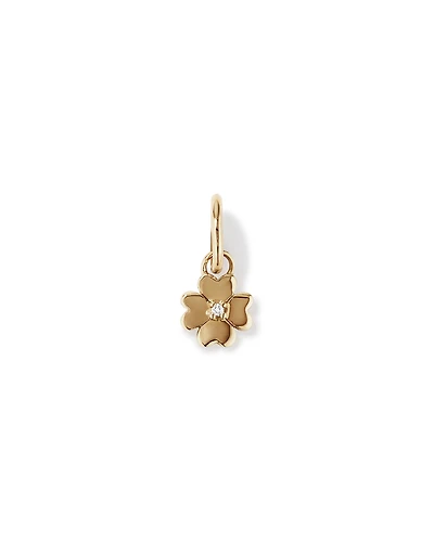 Diamond Accent Four Leaf Clover Pendant in 10kt Yellow Gold