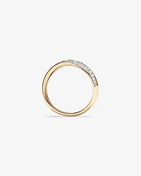 Carat TW Diamond Stardust Wave Ring 10kt Yellow Gold