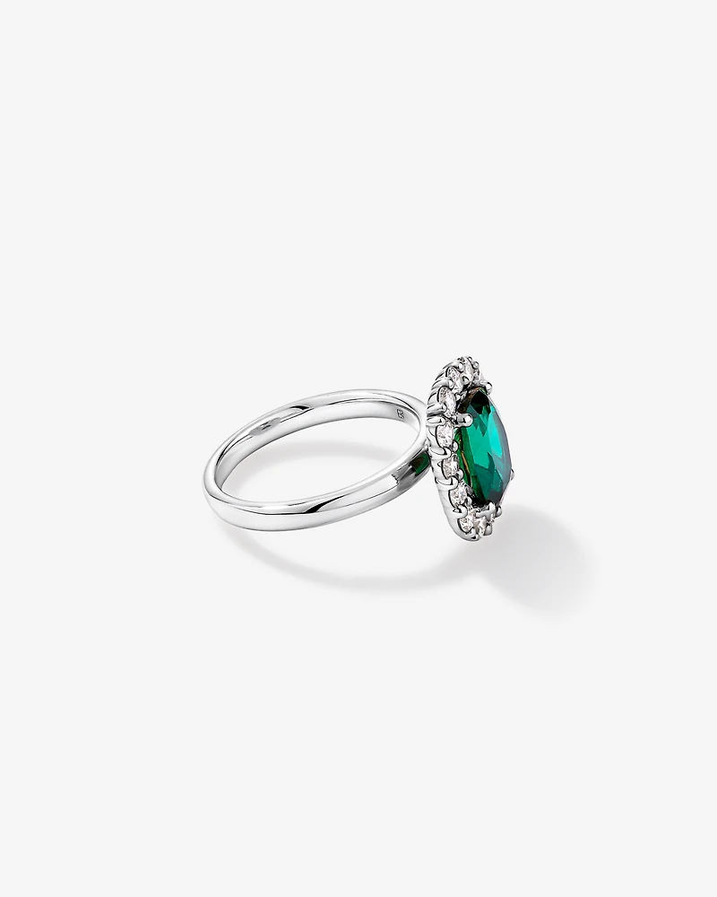Création de la bague halo en diamant TW 0,96 carat cultivée laboratoire or blanc 10 carats