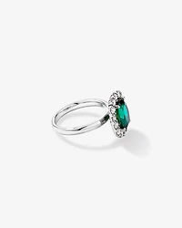 Création de la bague halo en diamant TW 0,96 carat cultivée laboratoire or blanc 10 carats