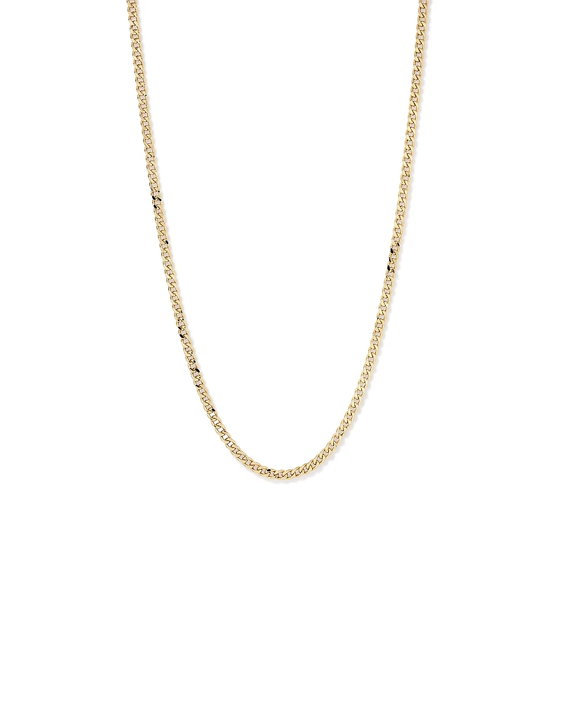 65cm (22") 5.5mm Width Semi Solid Diamond Cut Curb Chain in 10kt Yellow Gold