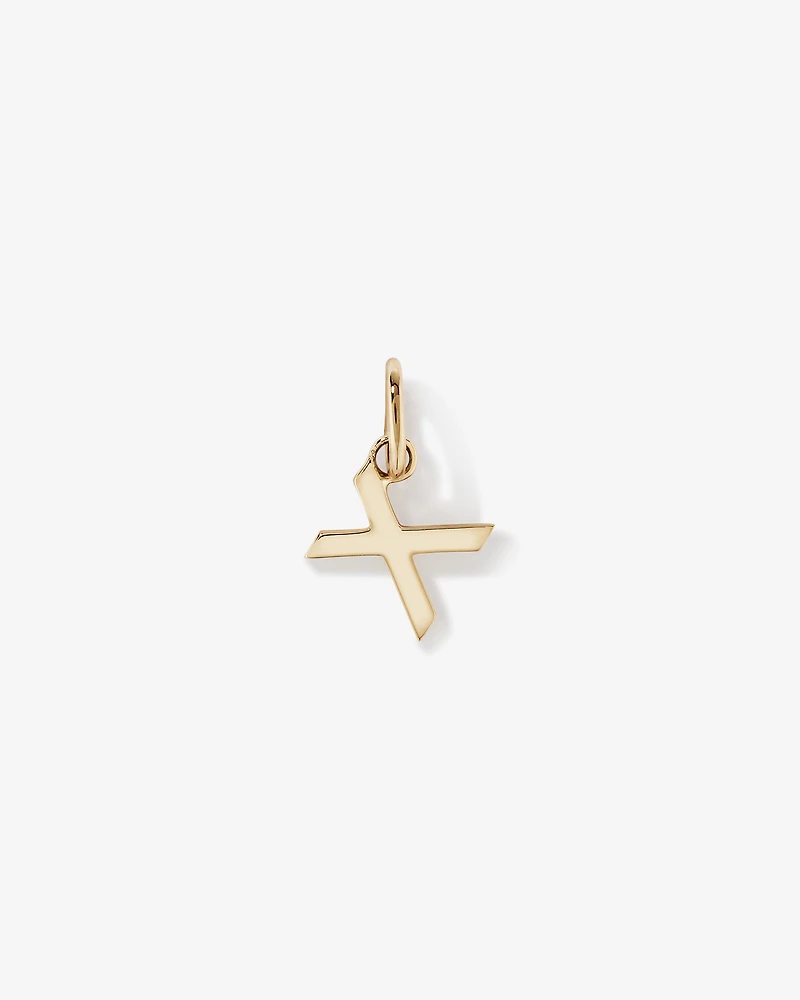 Letter X Initial Pendant in 10kt Yellow Gold