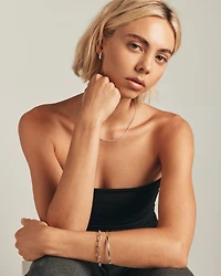 Ribbed Huggie Hoop Earrings 10kt Yellow Gold