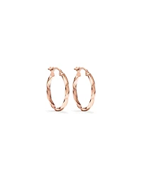 15mm Square Twist Hoop Earrings 10kt White Gold