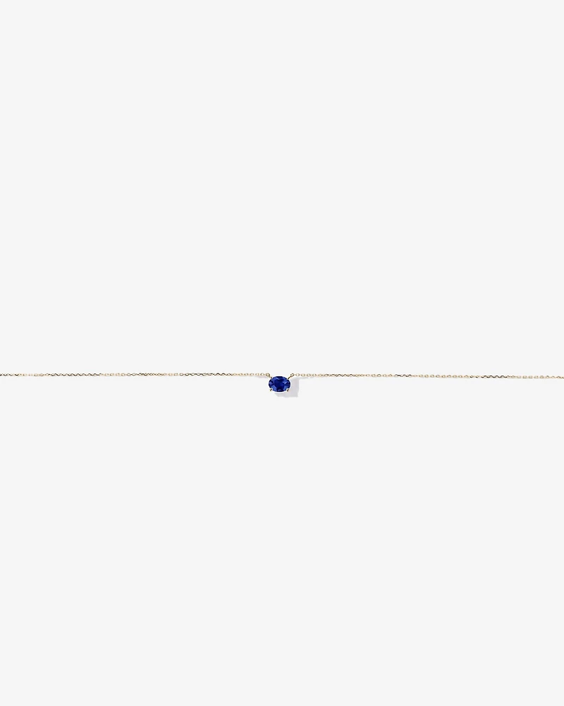 Oval East-West Sapphire Necklace in 10kt Yellow Gold