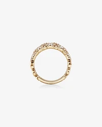 Bague à bulles à 2 rangs en or jaune 14 K avec diamants totalisant 2 ct