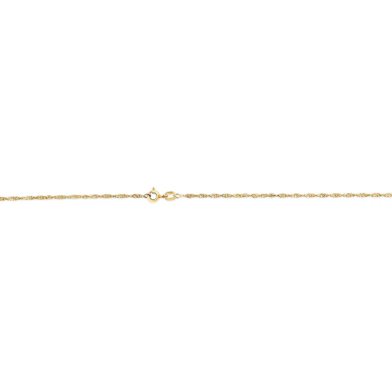 45cm (18") 1.65mm Width Singapore Chain in 10kt Yellow Gold