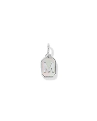 Pendentif initiale Lettre M en nacre et argent sterling