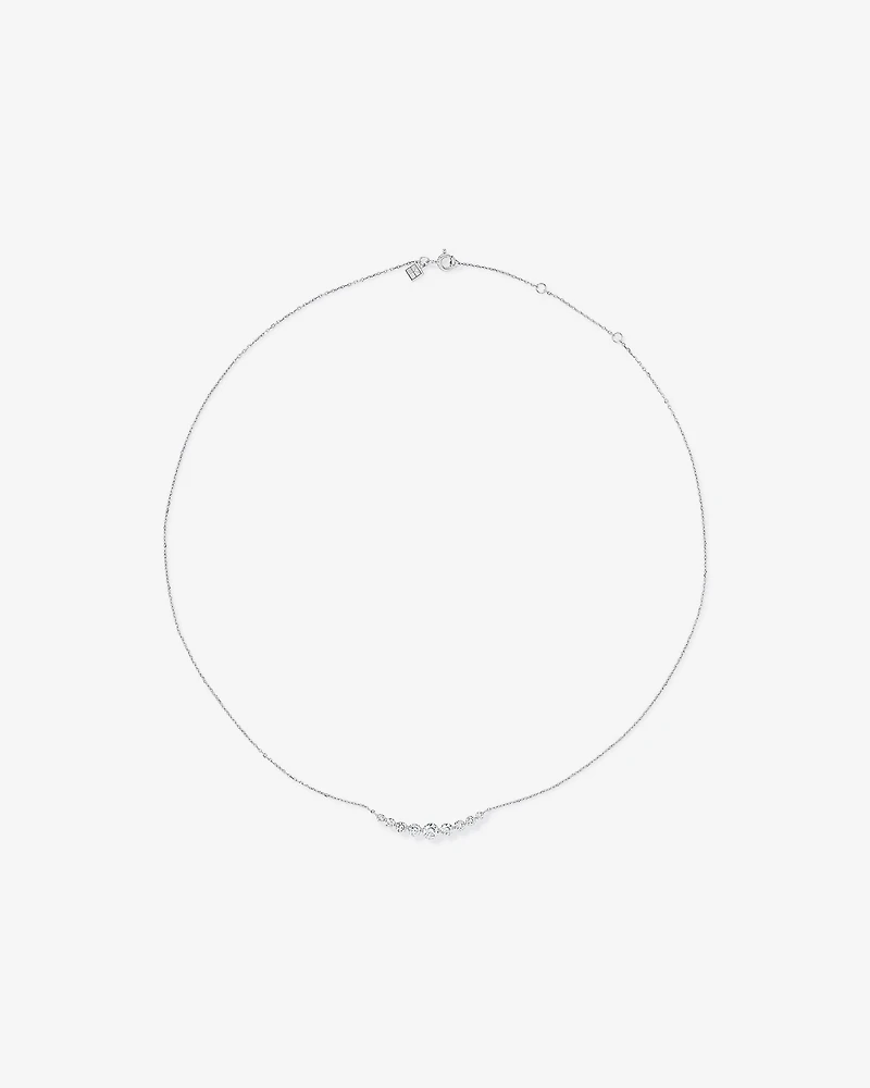1.00TW Lab Diamond Graduated Necklace in Silver