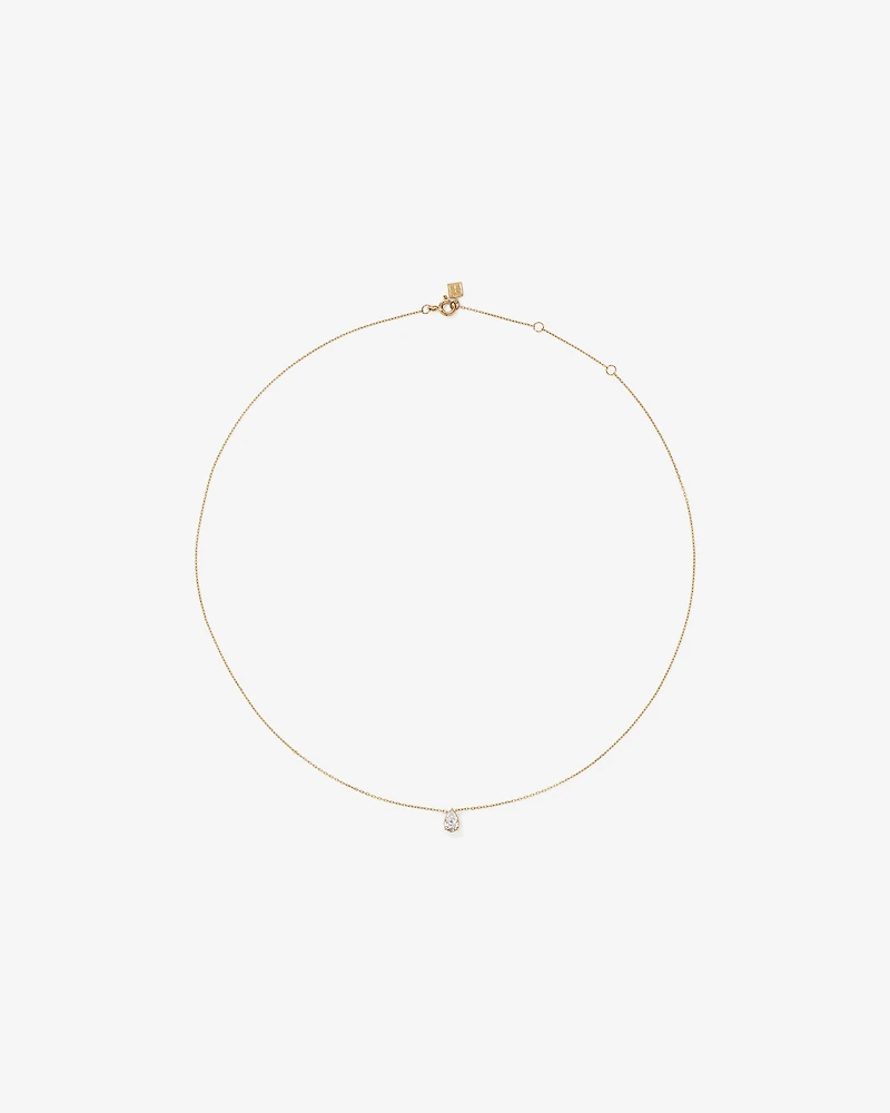 0.64 Carat TW Laboratory-Grown Diamond Pear Bezel Pendant and Earrings Box Set in 10kt Yellow Gold