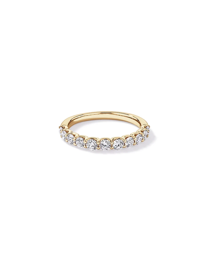 0.83TW Round Brilliant Laboratory-Grown Diamond Wedding Band in 14kt Yellow Gold