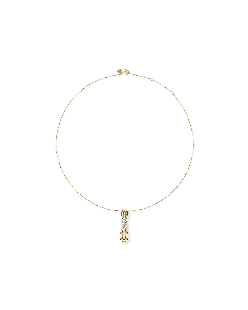 0.17 Carat TW Diamond Knot Pendant in 10kt Yellow Gold