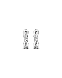 Knot Half Hoop Stud Earrings in Sterling Silver