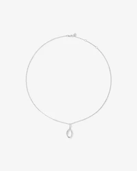Collier pendentif ovale entrelacé avec zircon cubique en argent sterling