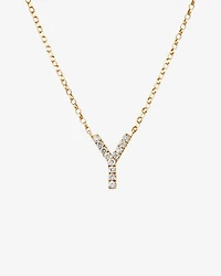 "Y" Initial Necklace with 0.10 Carat TW of Diamonds in 10kt Yellow Gold
