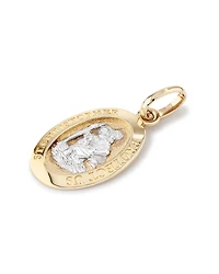 St Christopher Pendant in 10kt Yellow & White Gold