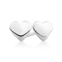 Heart Stud Earrings in Sterling Silver