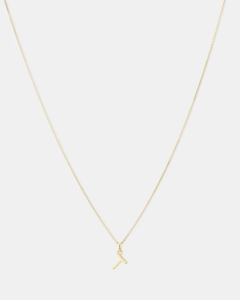 T Initial Pendant in 10kt Yellow Gold